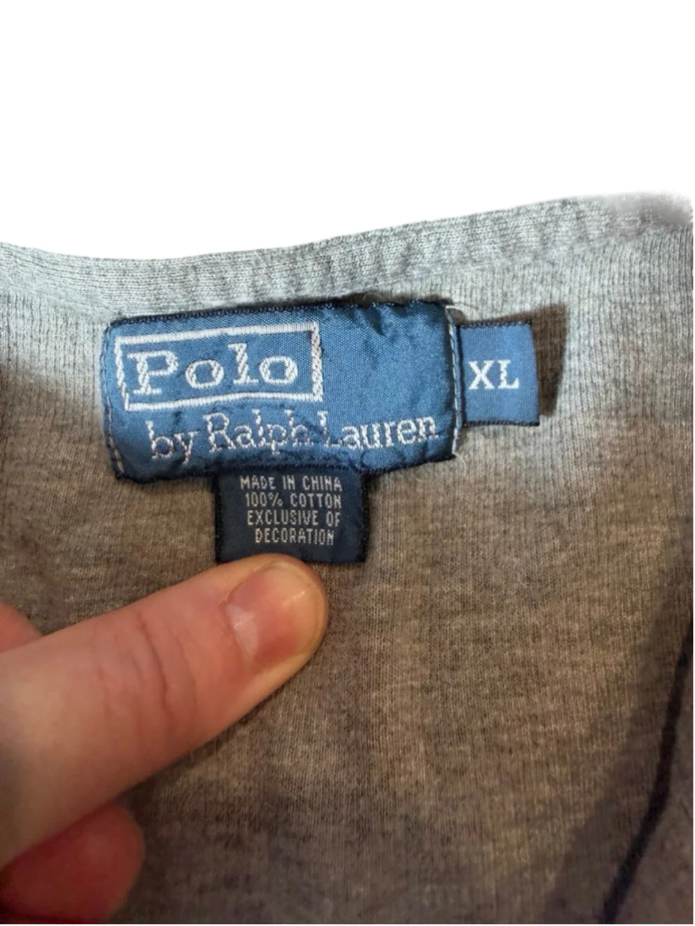 Polo Ralph Lauren Gray Quarter Zip Pullover Cotton Shirt XL Pony Logo